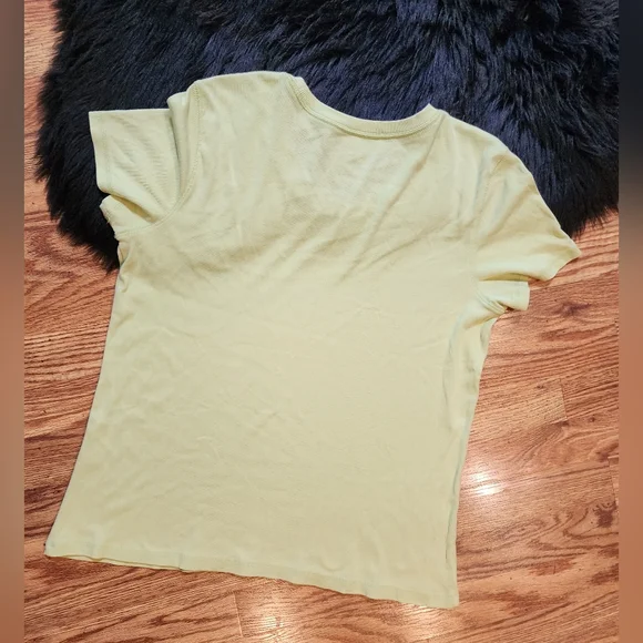 Christopher & Banks Light Lime Green Short Sleeve T-shirt Women's Size XL - Picture 2 of 5
